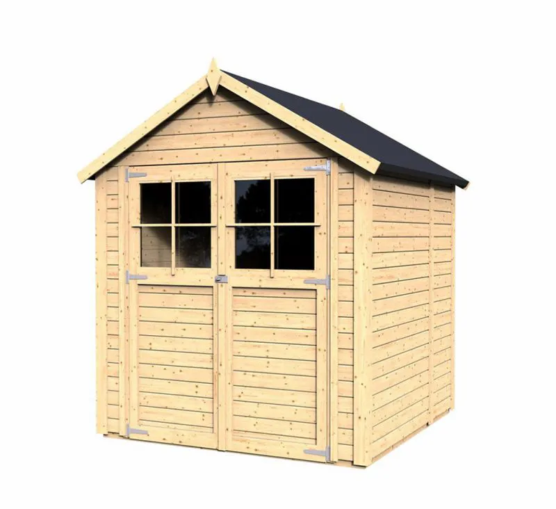 Holz-Gartenhütte 1,75 x 1,81 Meter (inkl. Dach) | Natur | Satteldach Abbildung