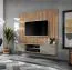 Wohnwand | Farbe: Clay Grau / Eiche Artisan | Push-to-open Funktion | 160 x 35 x 148 cm | 1 TV-Unterschrank | Modernes Design | 1 Wandpaneel