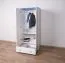Kleiderschrank, Farbe: Weiß / Blau 160x90x60 cm