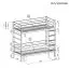 Stockbett / Etagenbett Amaja 02, Kinderbett in Weiß / Eiche Natur, Kiefernholz massiv, Liegefläche: 80 x 190 cm, Stockbett, inklusive Lattenrost