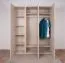 Moderner Kleiderschrank Fricourt 01, Beige / Eiche hell, 195 x 145 x 50 cm, mit 9 Fächern und 2 Kleiderstangen, ABS-Kanten, robust und langlebig