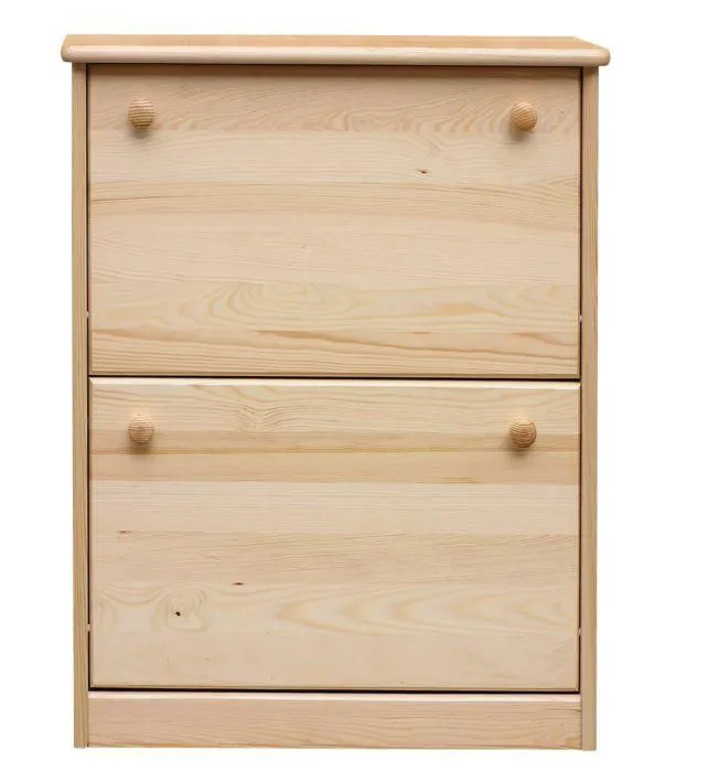 Schuhschrank Schuhkommode Holz massiv, Farbe: Natur 80x58x30 cm, für Garderobe, Vorzimmer, Flur Abbildung
