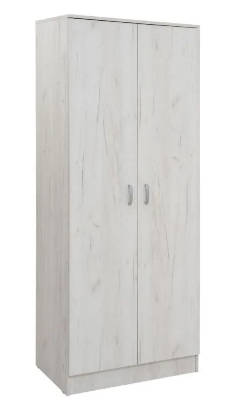 Schlafzimmer - Kleiderschrank, Farbe: Eiche Weiß - 200 x 82 x 53 cm (H x B x T) Abbildung