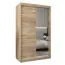 Schiebetürenschrank / Kleiderschrank Jan 02B mit Spiegel, Farbe: Eiche Sonoma - Abmessungen: 200 x 120 x 62 cm ( H x B x T)