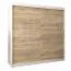 Schiebetürenschrank / Kleiderschrank Pilatus 05, Farbe: Weiß matt / Eiche Sonoma - Abmessungen: 200 x 200 x 62 cm (H x B x T)