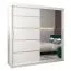 Schiebetürenschrank / Kleiderschrank Jan 05B mit Spiegel, Farbe: Weiß matt - Abmessungen: 200 x 200 x 62 cm ( H x B x T)