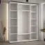 Weißer Schiebetürenschrank Tharo, auch für Wohnzimmer geeignet, platzsparend, viel Stauraum, Anti Staubbürsten, 235,2 x 200 x 45 cm, Einlegeböden