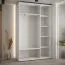 Kleiderschrank Tharo mit Schiebetüren in Weiß/Eiche gehalten, Anti Staubbürsten, platzsparend, viel Stauraum, 235,2 x 150 x 45 cm, robustes Material