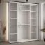 Weißer Schiebetürenschrank Tharo, auch für Wohnzimmer geeignet, platzsparend, viel Stauraum, Anti Staubbürsten, 235,2 x 200 x 45 cm, Einlegeböden