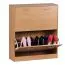 Schuhschrank Apolo 146, Farbe: Buche / Grau, mit zwei Fächern pro Klappe - Abmessungen: 87 x 75 x 24 cm (H x B x T)