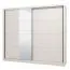 Breiter Kleiderschrank / Schiebetürenschrank Apatin 05, 2,5 Meter breit, Farbe: Kaschmir, zwei Kleiderstangen, 10 Fächer, Spiegel, Maße: 215,5 x 251 x 60 cm