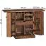 Exklusiver Barschrank aus Sheesham Massivholz, Farbe: Sheesham - Abmessungen: 91 x 64 x 50 cm (H x B x T), mit einzigartigem Kachelmuster
