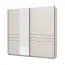 Kleiderschrank | Farbe: Kaschmir | breit | 1 Spiegeltür | Schiebetürenschrank | Maße: 220 x 61 x 217,5 cm | ABS-Kanten | 2 Kleiderstangen | 2 Fächer