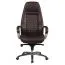 Schreibtischstuhl mit hoher Rückenlehne Apolo 69, Farbe: Braun / Chrom, ergonomisch angeordnete Bedienelemente