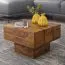 Quadratischer Beistelltisch aus Sheesham Massivholz, Farbe: Sheesham - Abmessungen: 30 x 44 x 44 cm (H x B x T), mit massivem Standbein