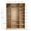 Falttür / Kleiderschrank | Farbe: Eiche | 2 Türen | 3 Kleiderstangen | 160 x 60 x 225 cm | 11 Fächer | inkl. LED-Beleuchtung mit Sensor | Soft-Close