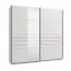 Kleiderschrank | Farbe: Opak Weiß | breit | 1 Spiegeltür | Schiebetürenschrank | Maße: 220 x 61 x 217,5 cm | ABS-Kanten | 2 Kleiderstangen | 2 Fächer