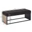 Sitzbank, Farbe: Schwarz / Mango, teilmassiv - Abmessungen: 40 x 105 x 40 cm (H x B x T) mit Sitzpolster