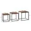 Wohnzimmertisch 3er Set aus Sheesham Massivholz, Farbe: Sheesham - Abmessungen: 40 x 40 x 42 / 35 x 35 x 39 / 30 x 30 x 36 cm (B x T x H)