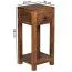 Platzsparender Beistelltisch aus Sheesham Massivholz Apolo 185, Farbe: Sheesham - Abmessungen: 68 x 30 x 30 cm (H x B x T), mit Schublade und Ablagefach