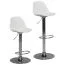 Design Barhocker Apolo 127, Farbe: Weiß / Chrome, Sitz 360° drehbar & höhenverstellbar