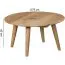 Runder Couchtisch aus Akazie Massivholz, Farbe: Akazie / Schwarz - Abmessungen: 40 x 75 x 75 cm (H x B x T), Handgefertigt