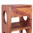 Schmales Weinregal aus Sheesham Massivholz, Farbe: Sheesham - Abmessungen: 70 x 15 x 15 cm (H x B x T), geeignet für 5 Flaschen
