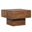 Quadratischer Beistelltisch aus Sheesham Massivholz, Farbe: Sheesham - Abmessungen: 30 x 44 x 44 cm (H x B x T), mit massivem Standbein