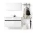 Garderobe Komplett - Set Palvudo | Farbe: Weiß Hochglanz / Schwarz | 3-teilig | 2 Schubladen | 3 große Fächer | Kleiderstange | 2 Türen |