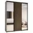 Platzsparender Spiegel Kleiderschrank Mina, Schiebetüren, in Weiß/Schwarz gehalten, Anti Staubbürsten enthalten, viel Stauraum, 235,2 x 190 x 60 cm