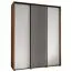 Schiebetürenschrank Tharo mit viel Stauraum in Weiß/Eiche, Metallgriffe in schwarz, auch für Wohnzimmer geeignet, platzsparend, 235,2 x 200 x 45 cm