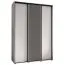 Weißer Schiebetürenschrank Tharo, inklusive Anti Staubbürsten, auch für Wohnzimmer geeignet, Schwarzer Metallgriff, viel Stauraum, 235,2 x 170 x 45 cm