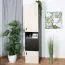 Jugendzimmer - Schrank Aalst 04, Farbe: Eiche / Creme / Schwarz - Abmessungen: 190 x 45 x 40 cm (H x B x T)