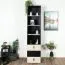 Jugendzimmer - Schrank Aalst 06, Farbe: Eiche / Creme / Schwarz - Abmessungen: 190 x 45 x 40 cm (H x B x T)