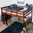 Hochbett 160 x 200 cm "Easy Premium Line" K23/n, Buche Massivholz Dunkelbraun lackiert, teilbar