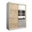 Schiebetürenschrank / Kleiderschrank Aizkorri 04A mit Spiegel, Farbe: Weiß matt / Eiche Sonoma - Abmessungen: 200 x 180 x 62 cm (H x B x T)