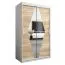 Schiebetürenschrank / Kleiderschrank Alphubel 02 mit Spiegel, Farbe: Weiß matt / Eiche Sonoma - Abmessungen: 200 x 120 x 62 cm ( H x B x T)