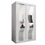 Schiebetürenschrank / Kleiderschrank Hacho 02 mit Spiegel, Farbe: Weiß matt - Abmessungen: 200 x 120 x 62 cm ( H x B x T)