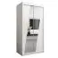Schiebetürenschrank / Kleiderschrank Guajara 01 mit Spiegel, Farbe: Weiß matt - Abmessungen: 200 x 100 x 62 cm (H x B x T)