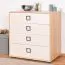 Kinderzimmer - Kommode Benjamin 06, Farbe: Buche / Creme - 89 x 84 x 56 cm (H x B x T)