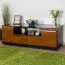 TV-Schrank "Postira" 12, Farbe: Walnuss / Schwarz, teilmassiv - Abmessungen: 42 x 122 x 51 cm (H x B x T)
