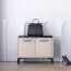 Sitzbank mit Stauraum / Schuhschrank Creola 03 | Farbe: Kaschmir | Maße: 70 x 34 x 54 cm | Griffe: Kunststoff | 2 Türen | Sitzfläche aus schwarzen Samt