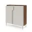 Wohnzimmer Set C | 3-teilig | Farbe: Kaschmir / Alba-Walnuss | Push-to-open Funktion | Beine aus Metall | 1 TV-Unterschrank | 1 Highboard | 1 Kommode