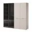 Kleiderschrank mit Glastüren | Schwarz / Kaschmir | 200 x 101 x 51 cm | Bainton 06 | großzügiger Platz | 6 Fächer | 2 Kleiderstangen | Zweifarbig