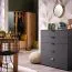 Dunkles Schlafzimmer - Set A Kule, 4-teilig, Farbe: Graphitgrau, ABS-Kantenschutz, ein Kleiderschrank, eine Kommode und zwei Nachtkommoden, modernes Design