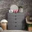 Dunkles Schlafzimmer - Set A Kule, 4-teilig, Farbe: Graphitgrau, ABS-Kantenschutz, ein Kleiderschrank, eine Kommode und zwei Nachtkommoden, modernes Design