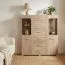 Vitrine Kikori 05, Farbe: Sonoma Eiche - Abmessungen: 135 x 125 x 40 cm (H x B x T)