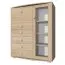 Vitrine Rabaul 02, Farbe: Sonoma Eiche - Abmessungen: 140 x 120 x 40 cm (H x B x T)