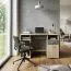 Schreibtisch Ciomas 20, Farbe: Sonoma Eiche / Grau - Abmessungen: 76 x 125 x 60 cm (H x B x T)