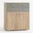 Kommode Ciomas 05, Farbe: Sonoma Eiche / Grau - Abmessungen: 104 x 90 x 40 cm (H x B x T)